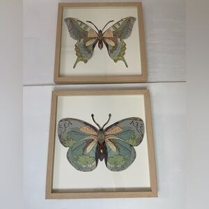Twos Company Butterfly Collage Wall Art Set Of Two Number 3 & 4